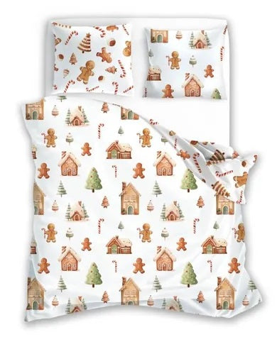 Scandic, Gingerbread House, 3-piece Christmas bedding set, 160x200 cm