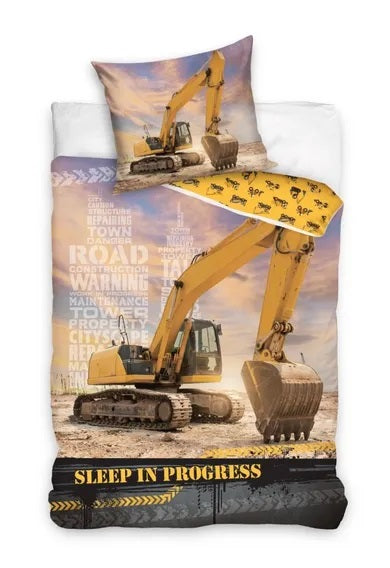 Excavator, 2-piece bedding set, 160x200 cm