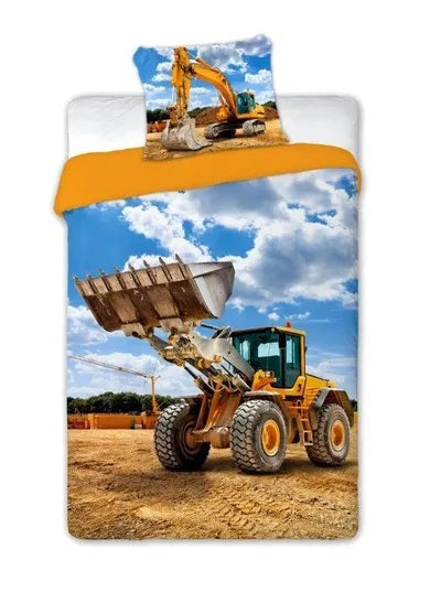 Excavator, 2-piece bedding set, 140x200 cm