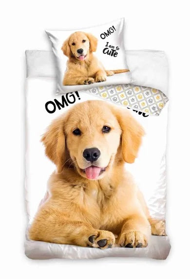 Dog, 2-piece cotton bedding set, 140x200 cm