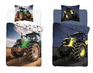 Tractor, 2-piece bedding, glow in the dark, 140x200 cm