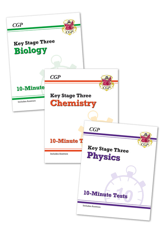 KS3 Science 10-Minute Tests Complete Bundle: Biology, Chemistry & Physics