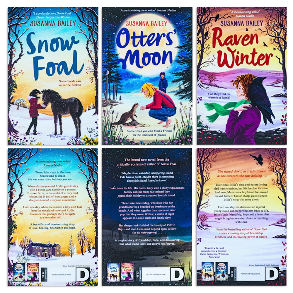 Σετ 3 βιβλίων συλλογής Susanna Bailey (Otters' Moon, Snow Foal, Raven Winter)