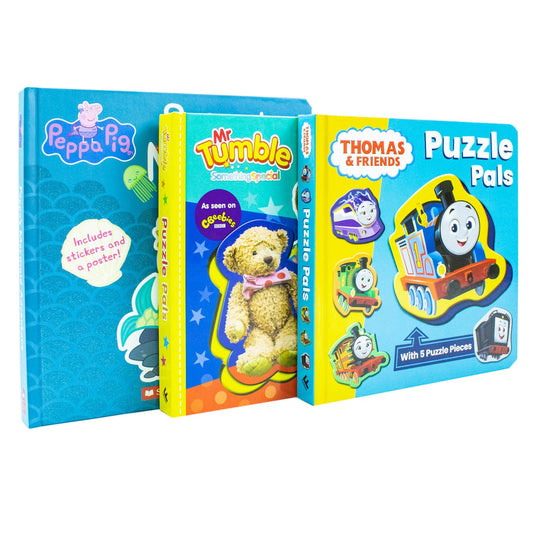 Thomas & Friends Puzzle Pal, Mr Tumble Puzzle Pal and Peppa's Mermaid Adventure Collection 3 Books Set