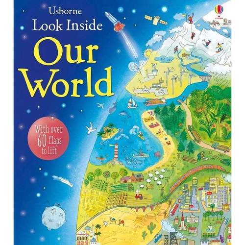 Σετ βιβλίων Usborne Look Inside Collection 6 - Space, Animal Homes, Our World, Seas and Oceans, Jungle, Nature