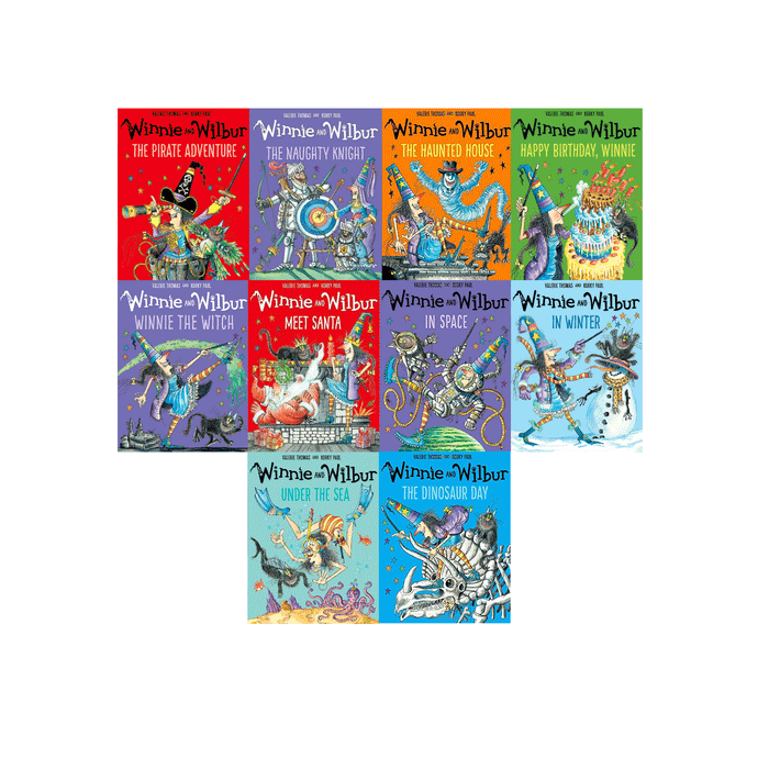 Winnie And Wilbur Collection 10 Books set by Valerie Thomas Winnie The Witch The Naughty Knight U..